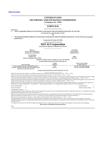 Thumbnail SES AI 10-K Annual Report 2021