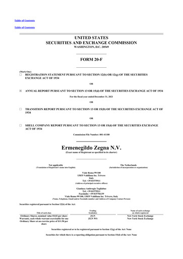 Thumbnail Ermenegildo Zegna 20-F Annual Report 2021