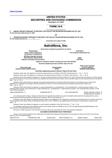 Thumbnail AstroNova, Inc. 10-K Annual Report 2022