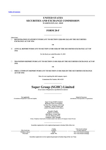 Thumbnail Super Group 20-F Annual Report 2021