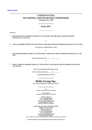 Thumbnail Hello Group Inc. 20-F Annual Report 2021