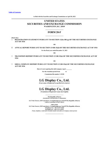 Thumbnail LG Display 20-F Annual Report 2021