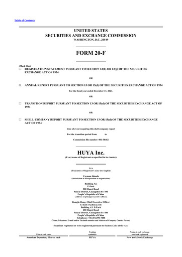 Thumbnail Huya 20-F Annual Report 2021