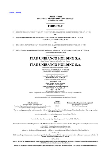 Thumbnail Itaú Unibanco
 20-F Annual Report 2021