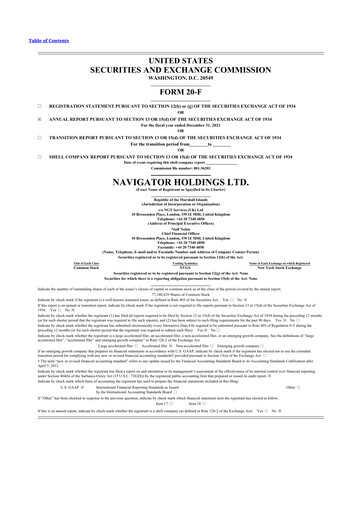 Thumbnail Navigator Holdings 20-F Annual Report 2021