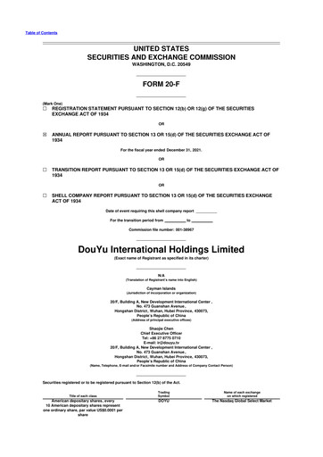Thumbnail DouYu 20-F Annual Report 2021
