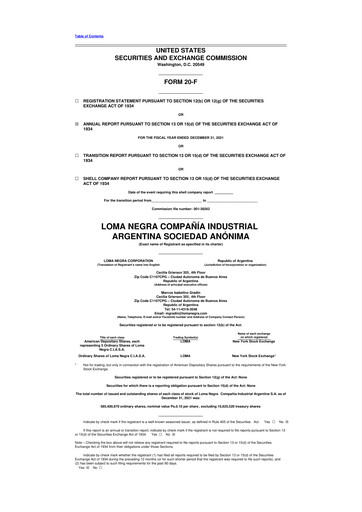 Thumbnail Loma Negra 20-F Annual Report 2021