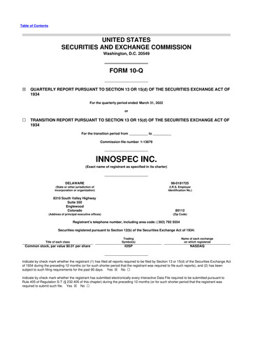 Thumbnail Innospec 10-Q Quarterly Report FY2022 
