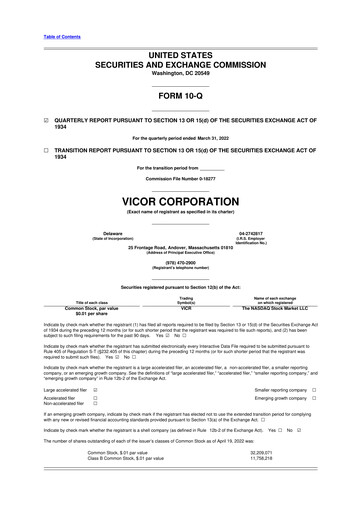 Thumbnail Vicor
 10-Q Quarterly Report FY2022 