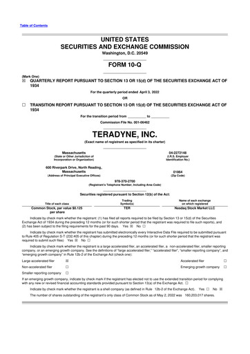Thumbnail Teradyne 10-Q Quarterly Report FY2022 