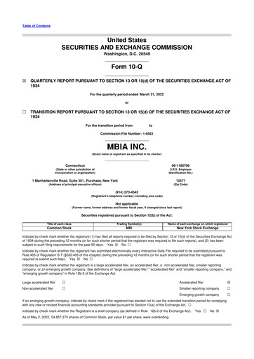 Thumbnail MBIA 10-Q Quarterly Report FY2022 