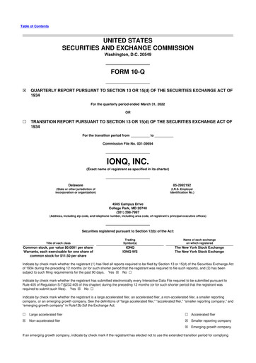 Vorschaubild IonQ 10-Q Quartalsbericht 2022 