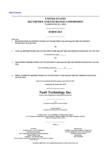 Thumbnail NaaS Technology 20-F Annual Report 2021