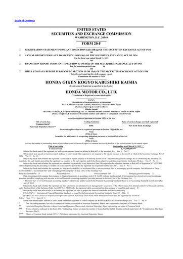 Thumbnail Honda 20-F Annual Report 2022