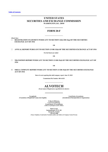 Thumbnail Alvotech 20-F Annual Report 