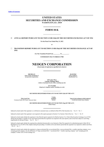 Thumbnail Neogen 10-K Annual Report 2022