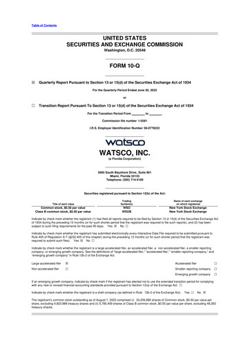 Thumbnail Watsco
 10-Q Quarterly Report FY2022 