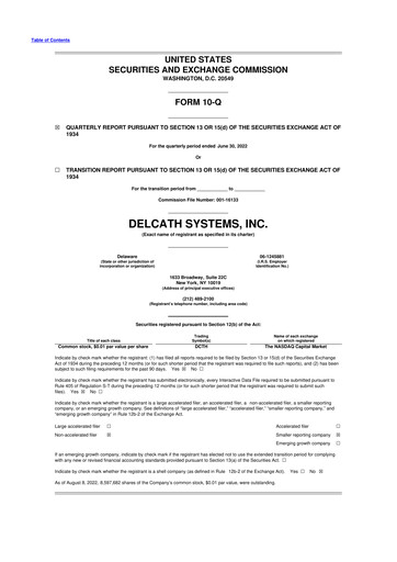 Thumbnail Delcath Systems 10-Q Quarterly Report FY2022 
