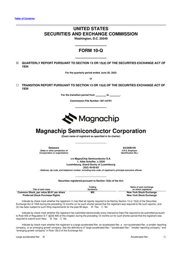 Miniature Magnachip Semiconductor 10-Q Rapport trimestriel 2022 