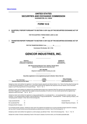 Thumbnail Gencor Industries
 10-Q Quarterly Report FY 