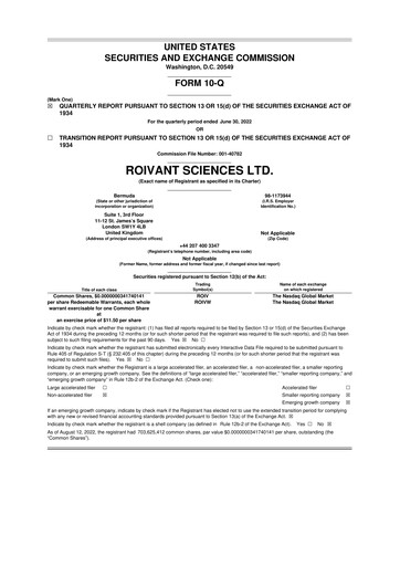 Thumbnail Roivant Sciences 10-Q Quarterly Report FY2022 