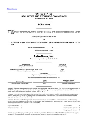Thumbnail AstroNova, Inc. 10-Q Quarterly Report FY2022 