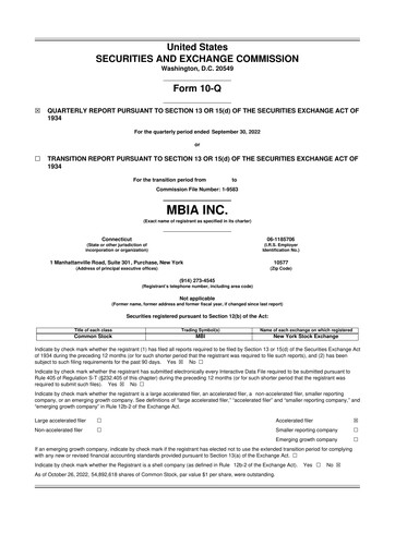 Thumbnail MBIA 10-Q Quarterly Report FY2022 