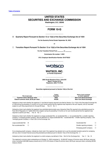 Thumbnail Watsco
 10-Q Quarterly Report FY2022 