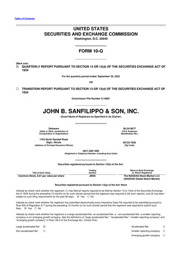 Thumbnail John B. Sanfilippo & Son 10-Q Quarterly Report FY2023 