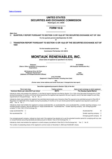 Thumbnail Montauk Renewables 10-Q Quarterly Report FY2022 
