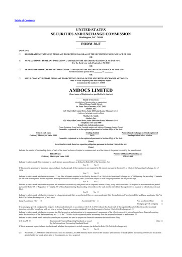 Thumbnail Amdocs 20-F Annual Report 2022