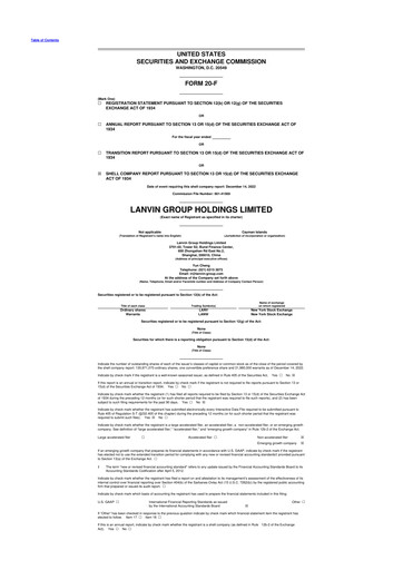 Miniature Lanvin Group 20-F Rapport annuel 