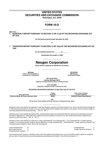 Thumbnail Neogen 10-Q Quarterly Report FY2023 