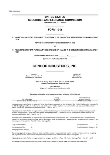 Thumbnail Gencor Industries
 10-Q Quarterly Report FY2023 
