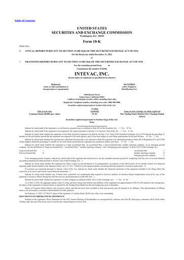 Thumbnail Intevac
 10-K Annual Report 2022