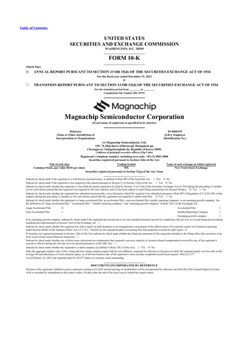 Thumbnail Magnachip Semiconductor 10-K Annual Report 2022