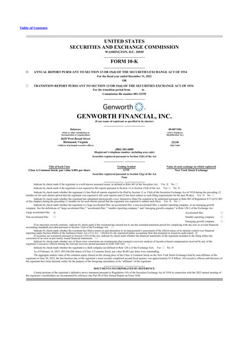 Thumbnail Genworth Financial
 10-K Annual Report 2022