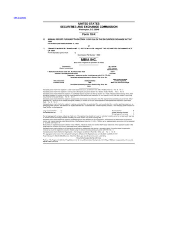 Thumbnail MBIA 10-K Annual Report 2022