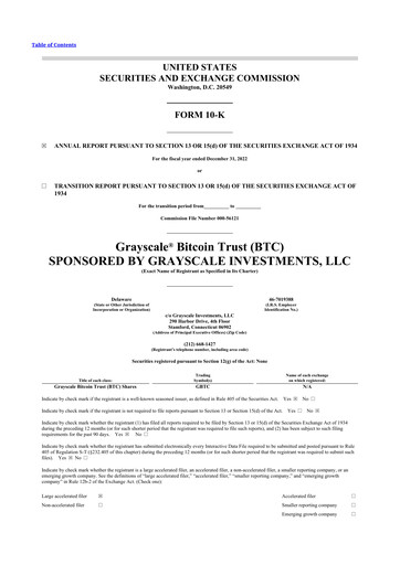 Miniature Grayscale Bitcoin Trust 10-K Rapport annuel 2022