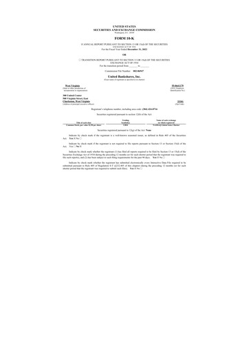 Thumbnail United Bankshares 10-K Annual Report 2022