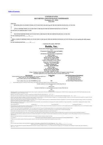 Thumbnail Baidu 20-F Annual Report 2022