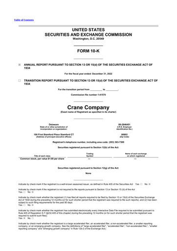 Thumbnail Crane Company 10-K Annual Report 
