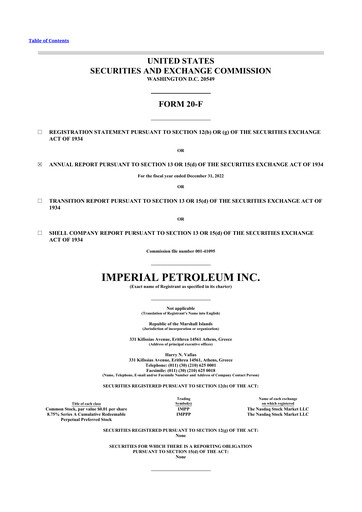 Thumbnail Imperial Petroleum 20-F Annual Report 2022