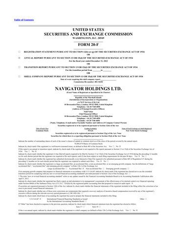 Thumbnail Navigator Holdings 20-F Annual Report 2022