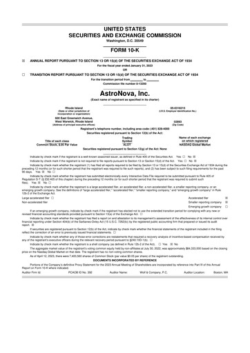 Thumbnail AstroNova, Inc. 10-K Annual Report 2023
