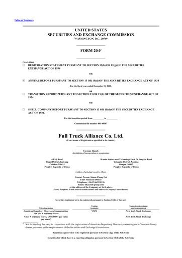 Thumbnail Full Truck Alliance 20-F Annual Report 2022