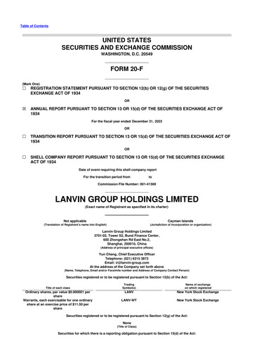 Miniature Lanvin Group 20-F Rapport annuel 