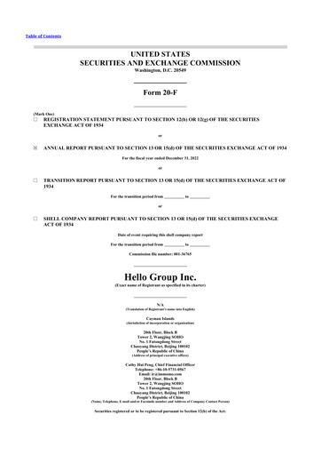 Thumbnail Hello Group Inc. 20-F Annual Report 2022