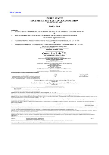 Vorschaubild Cemex 20-F Jahresbericht 2022