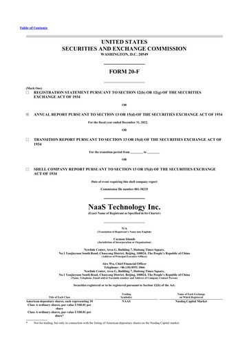 Thumbnail NaaS Technology 20-F Annual Report 2022